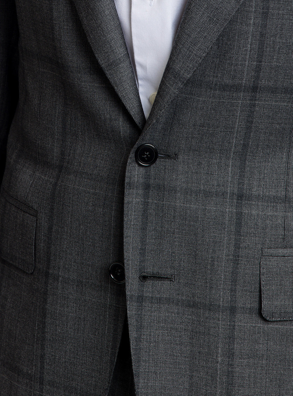 Canali Mid-Grey & Dark Grey Windowpane Check Suit