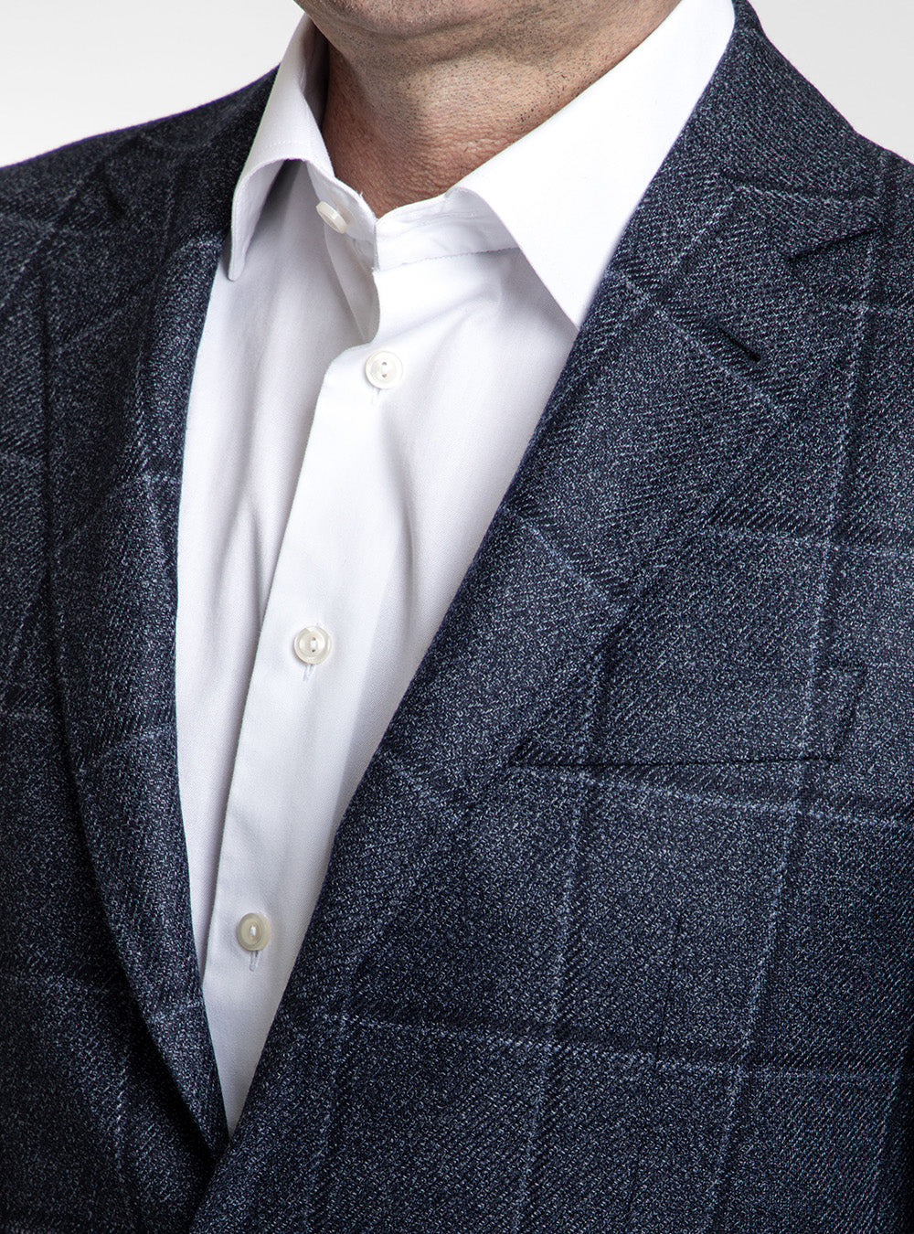 Canali Two-Tone Blue Windowpane Check Sport Jacket