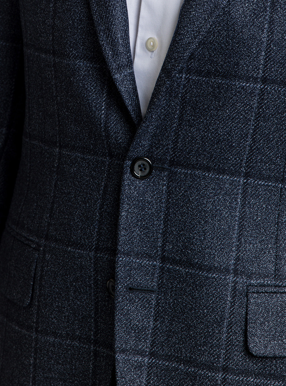 Canali Two-Tone Blue Windowpane Check Sport Jacket