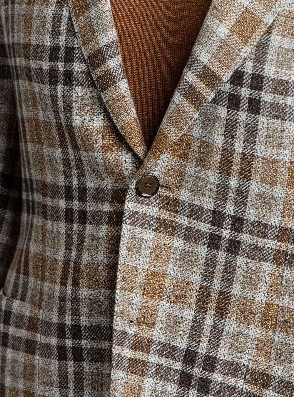 L.B.M. 1911 Dark Brown & Caramel Overcheck Sport Coat