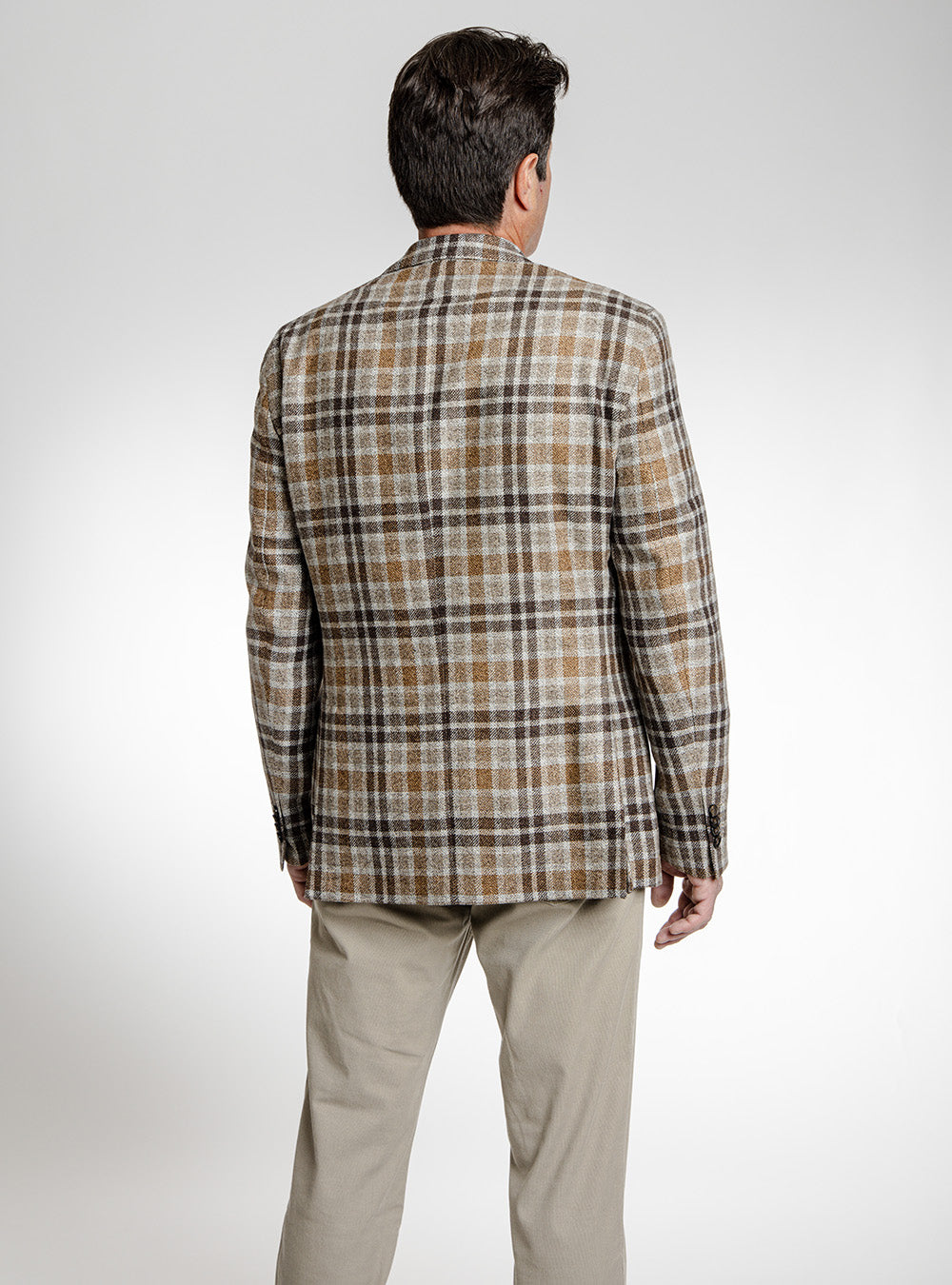 L.B.M. 1911 Dark Brown & Caramel Overcheck Sport Coat