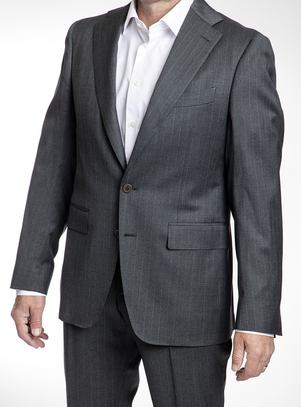 Canali Dark Grey Pinstripe Suit