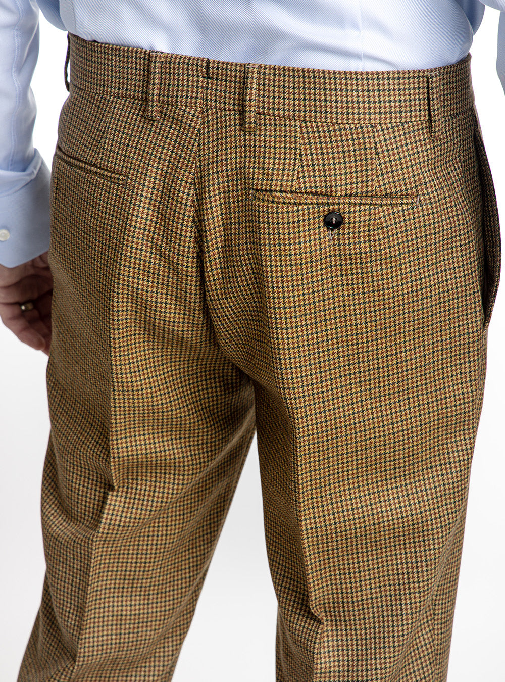 Berwich Charcoal British Tan Sheperd Check Pants