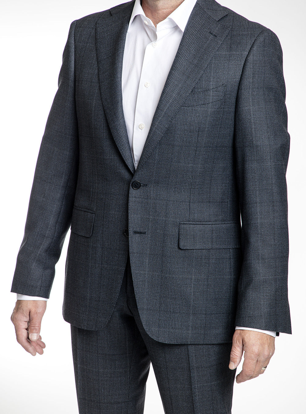 Canali Mid-Blue Diagonal Weave Suit