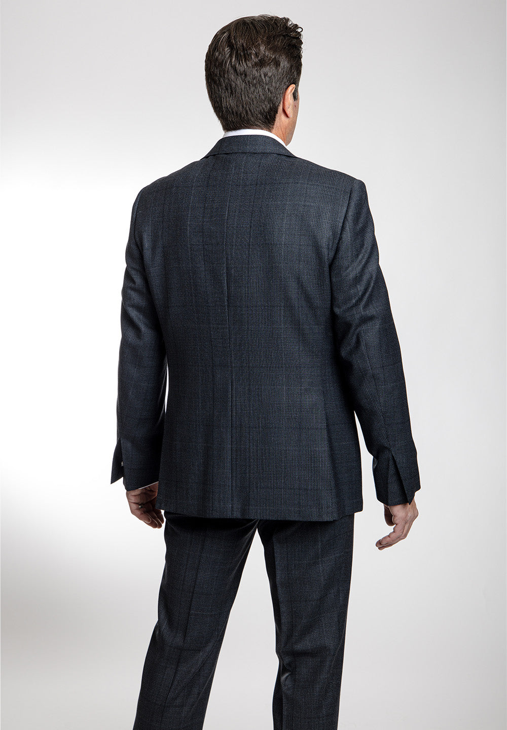 Canali Mid-Blue Diagonal Weave Suit