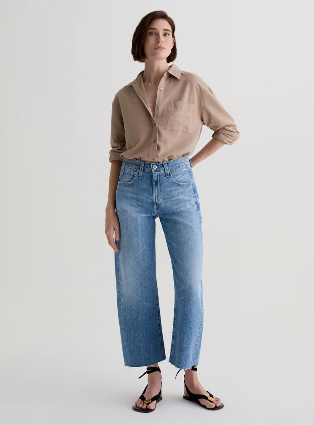 AG Hattie Crop - AG-ed™ High-Rise Barrel Denim