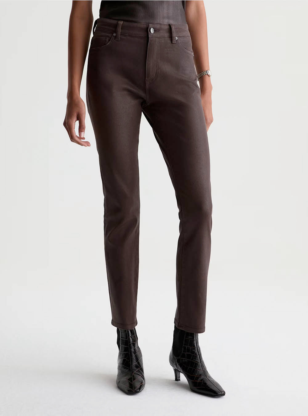 AG Mari Coated Jean Mid-Rise Slim Straight