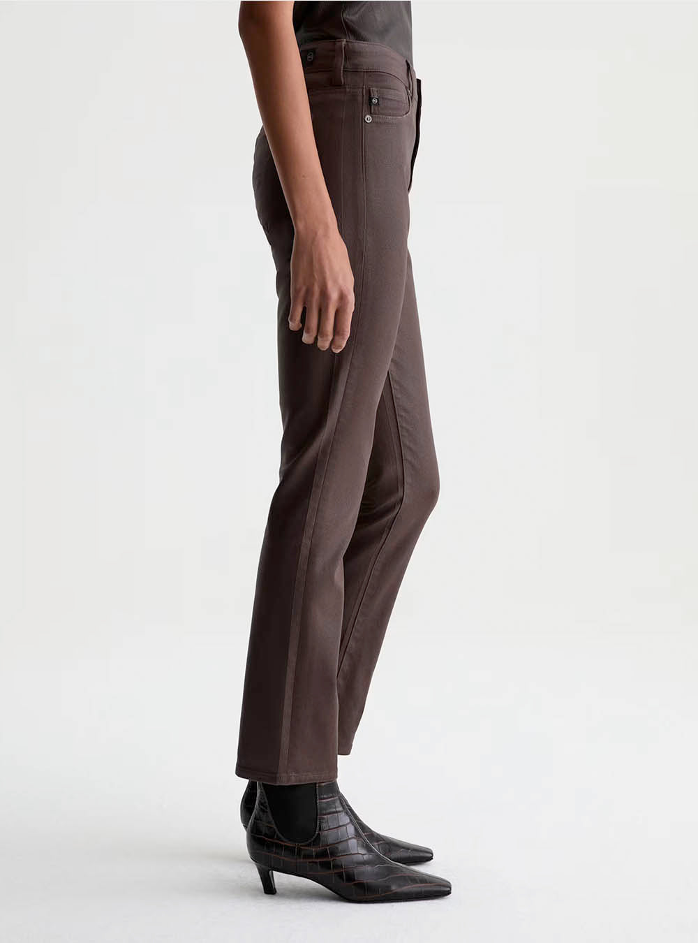 AG Mari Coated Jean Mid-Rise Slim Straight