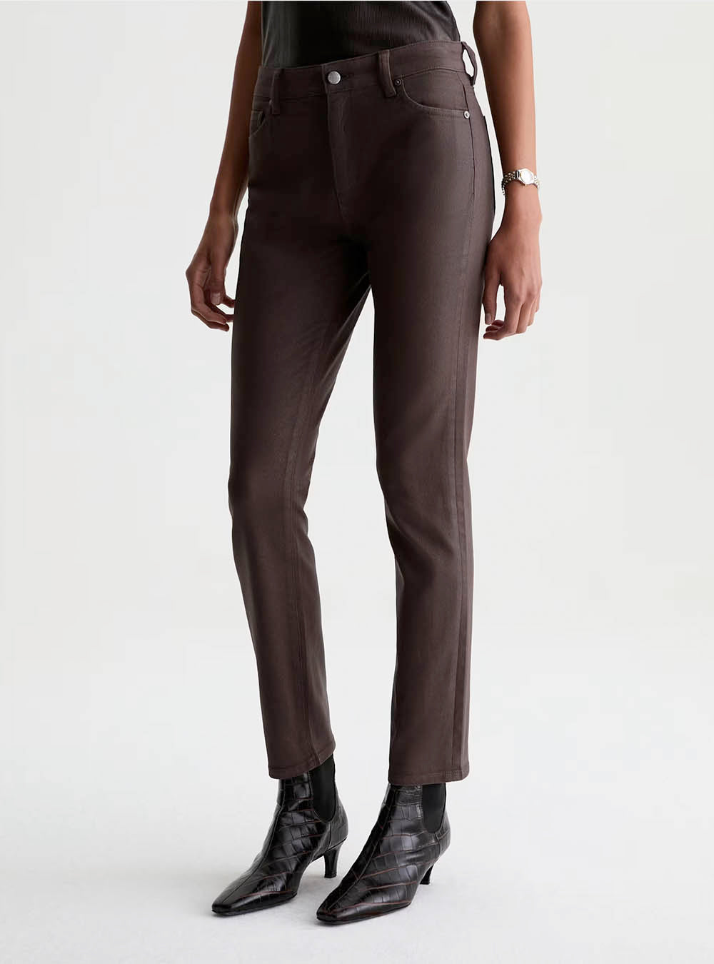 AG Mari Coated Jean Mid-Rise Slim Straight