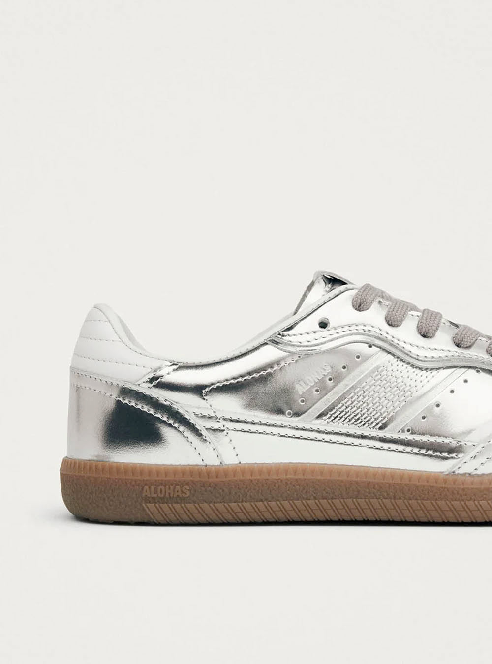 Alohas TB.490 Rife Shimmer Silver Cream Leather Sneak
