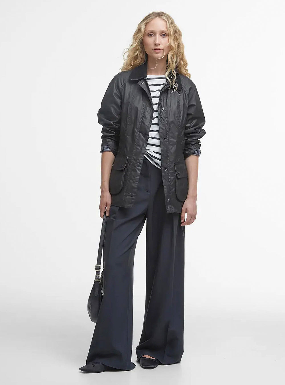 Barbour Beadnell Waxed Jacket - Black