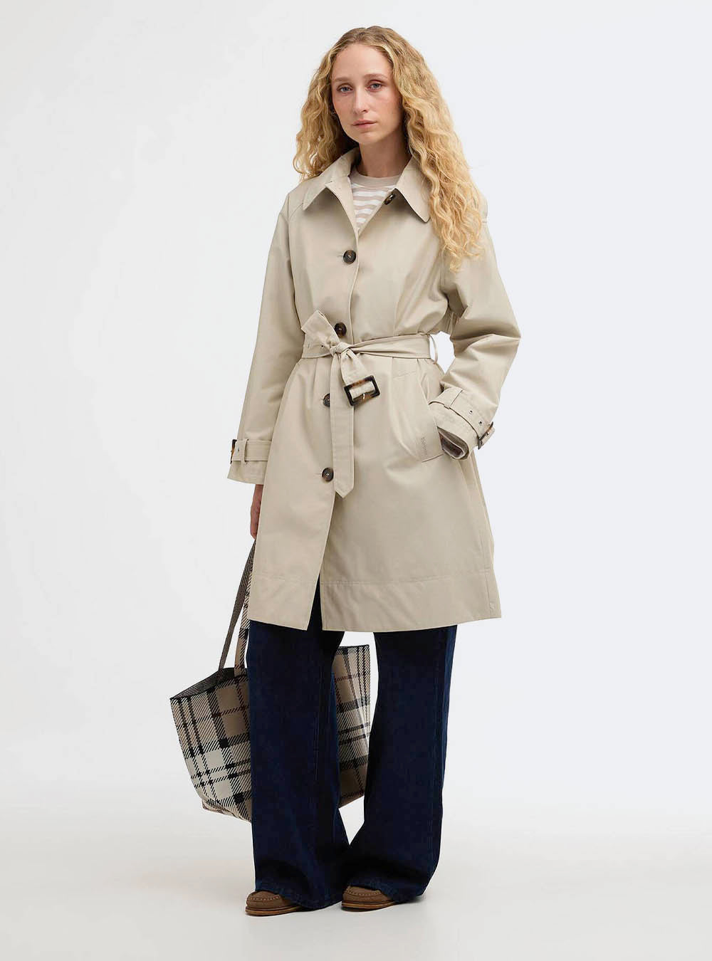 Barbour Maia Showerproof Trench Coat - Mist