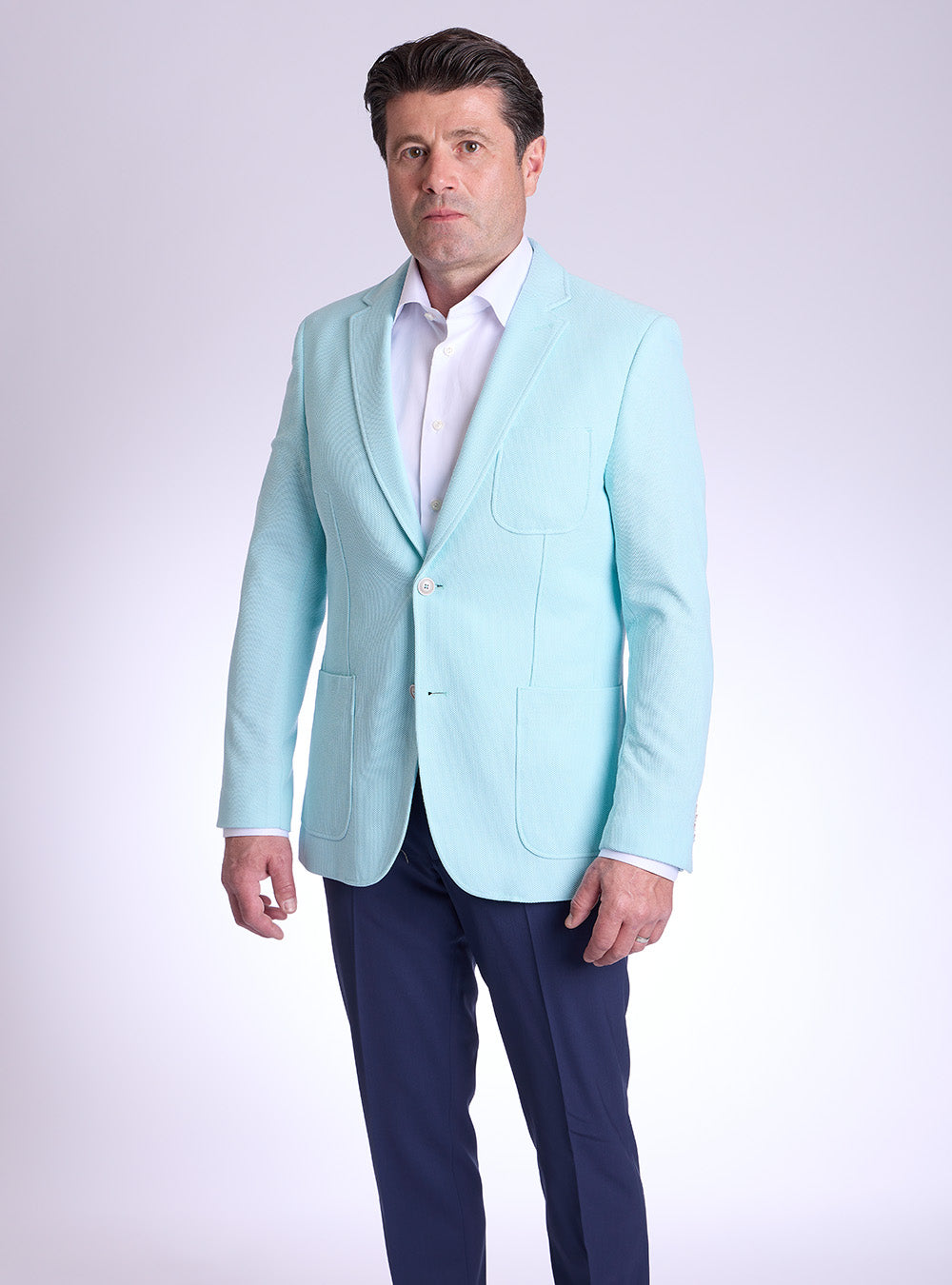 Blue Industry Aquamarine Birds-Eye Sports Jacket