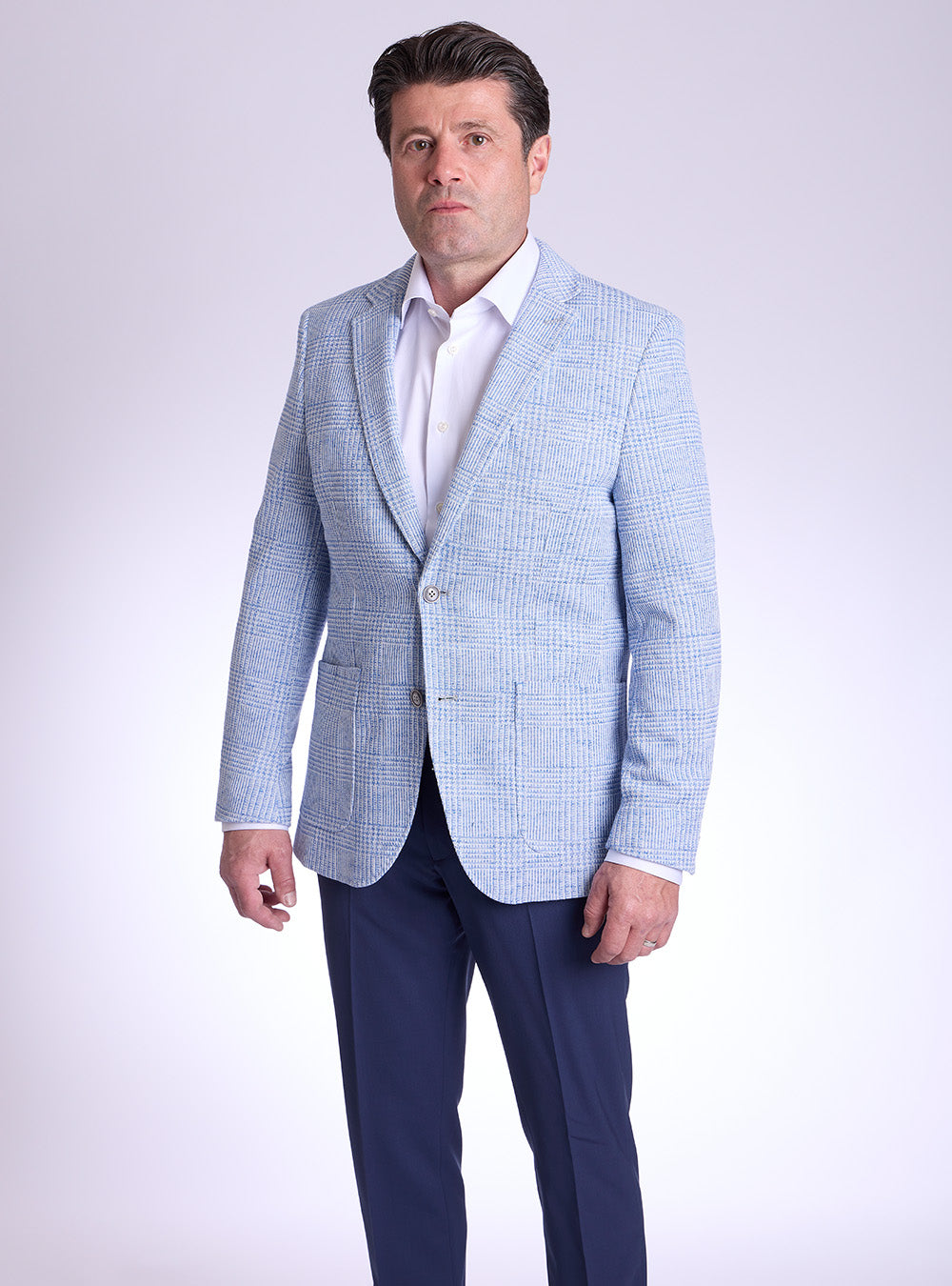 Blue Industry Blue Houndstooth Check Sports Jacket