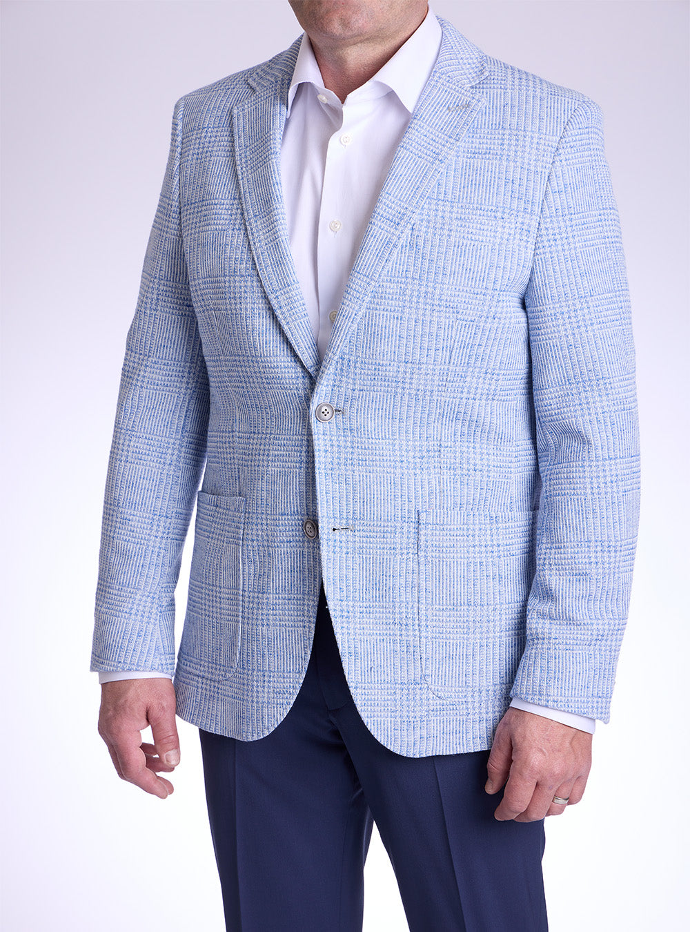 Blue Industry Blue Houndstooth Check Sports Jacket