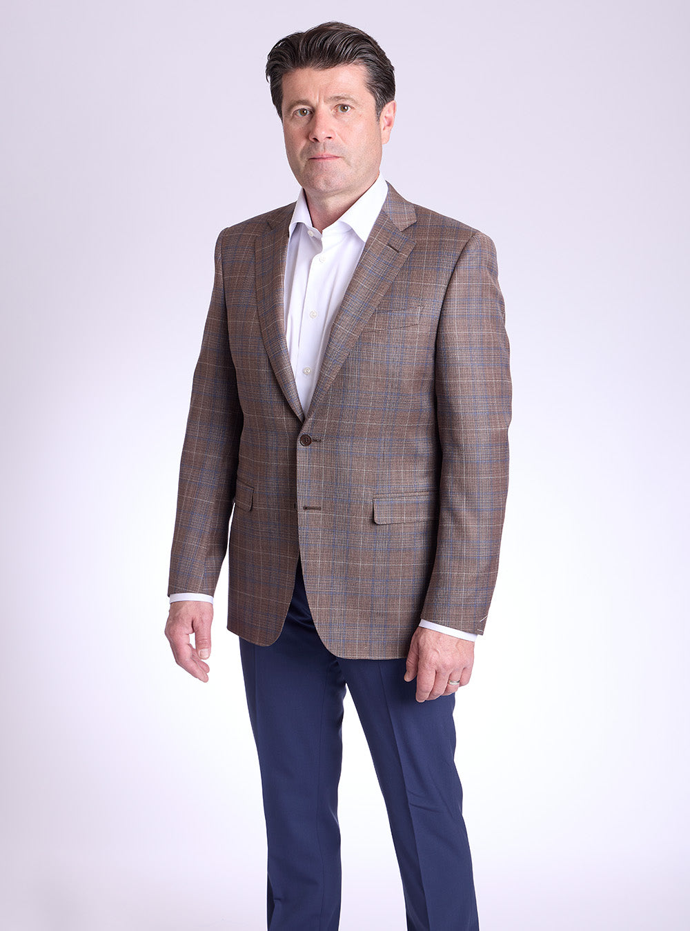 Canali Blue & Fuchsia Overcheck Sport Jacket