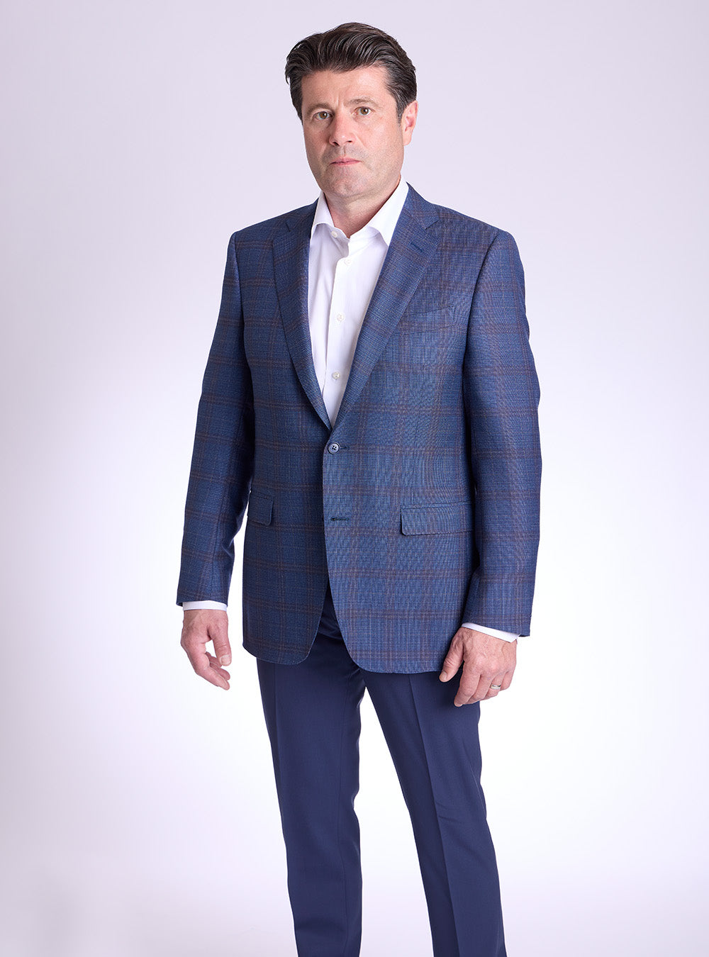 Canali Grey, Blue & Tan Overcheck Sport Jacket