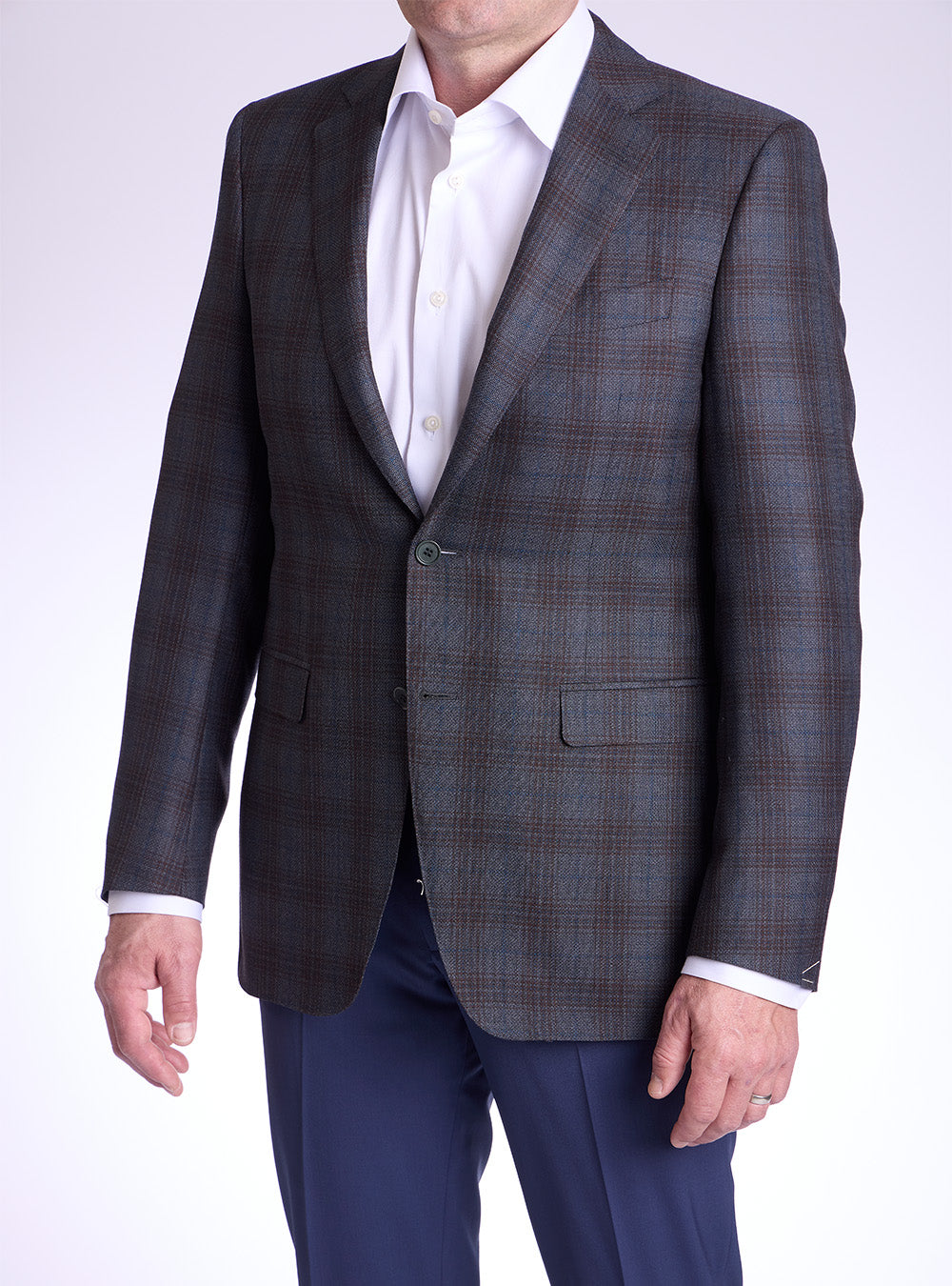 Canali Grey & Teal with Brown Check Sport Jacket