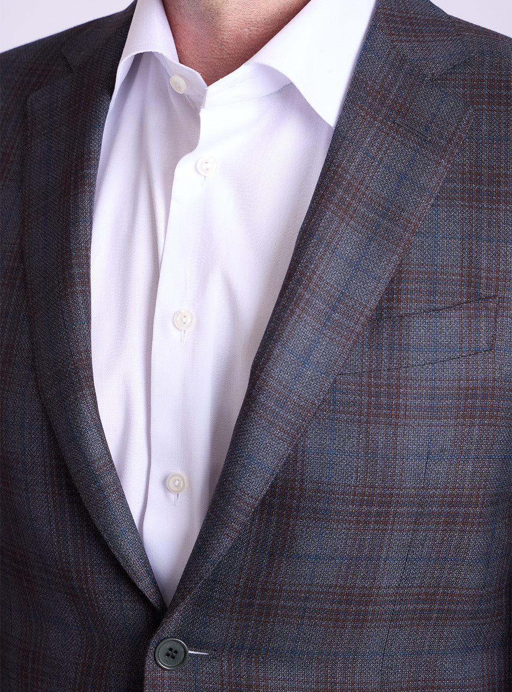 Canali Grey & Teal with Brown Check Sport Jacket
