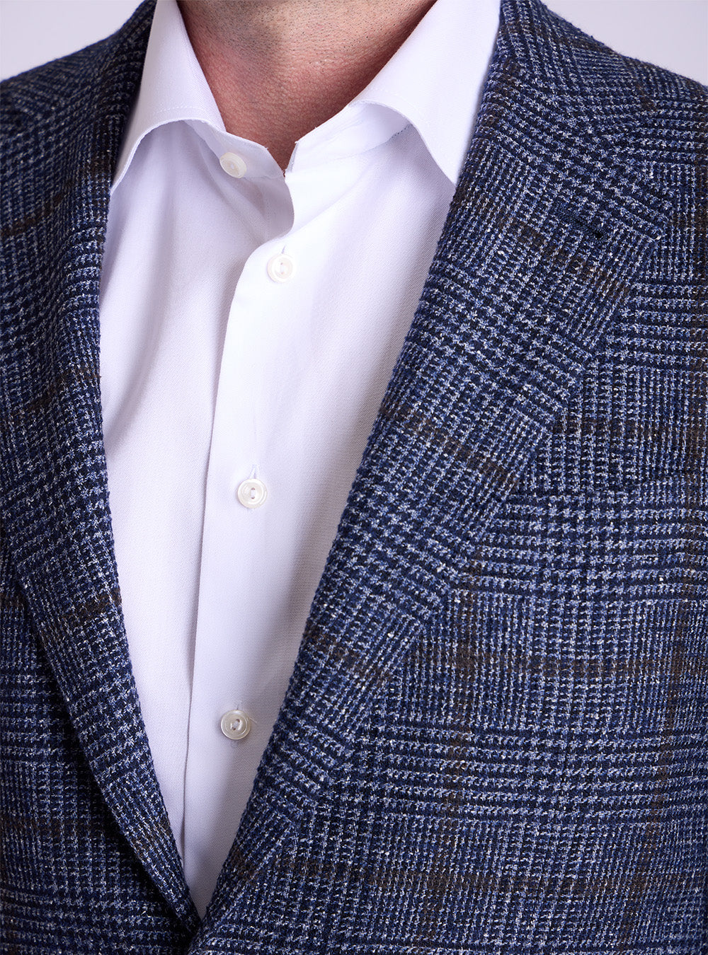 Canali Bue with Brown Check Windowpane Sport Jacket