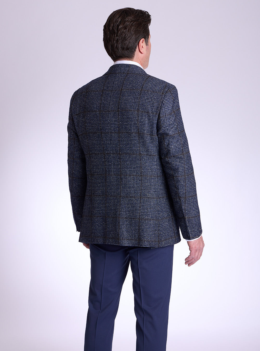 Canali Bue with Brown Check Windowpane Sport Jacket