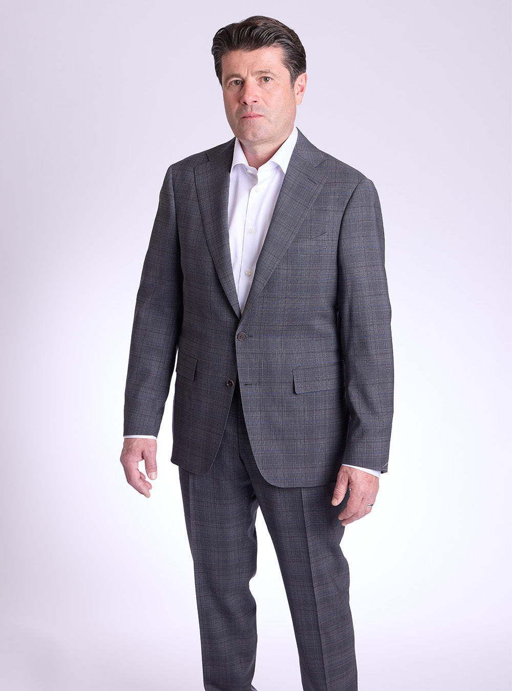 Canali Grey Overcheck Suit