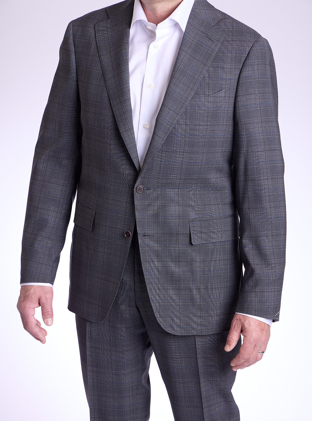 Canali Grey Overcheck Suit