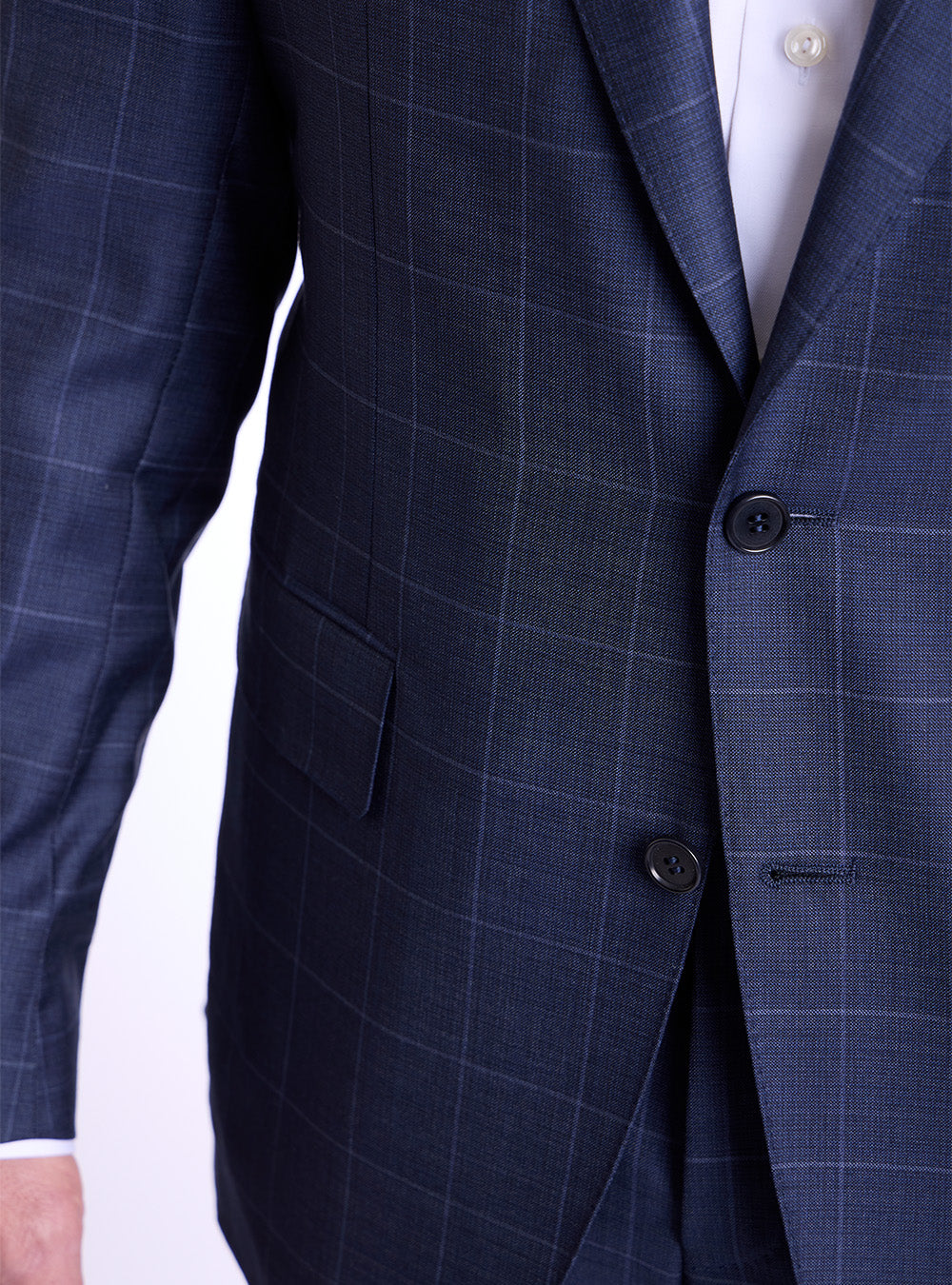 Canali Bue Windowpane Suit