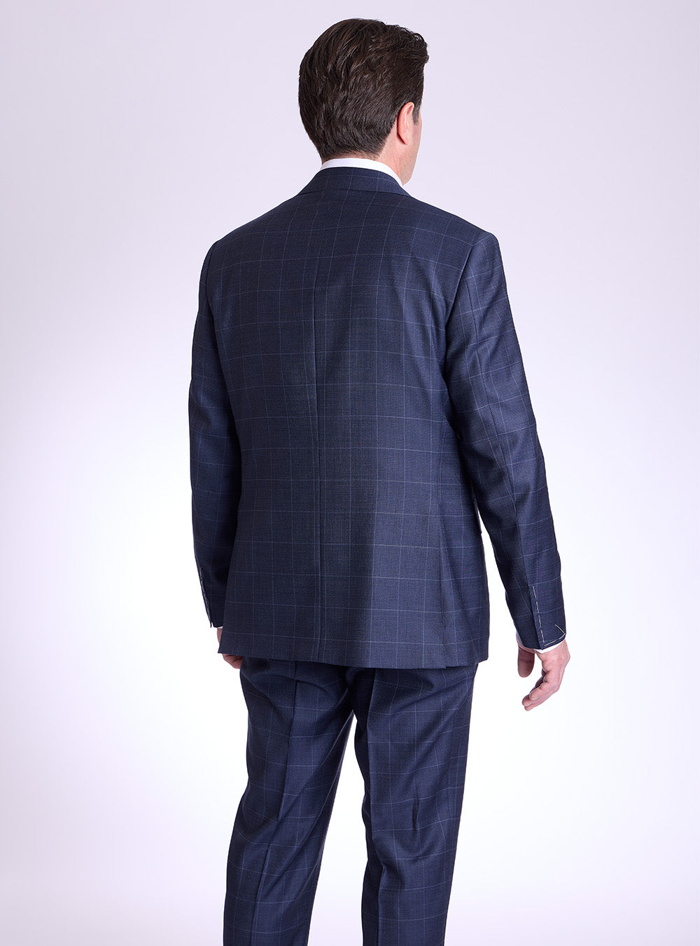 Canali Bue Windowpane Suit
