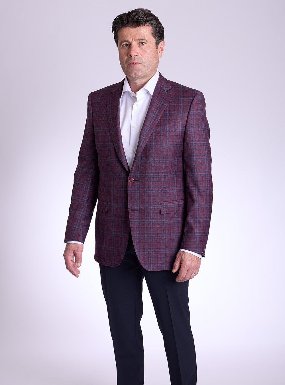 Canali Fuchsia & Blue Overcheck Sport Jacket