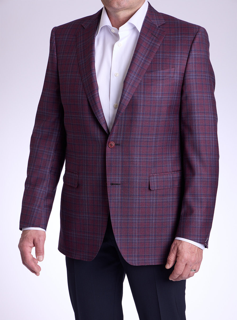 Canali Fuchsia & Blue Overcheck Sport Jacket