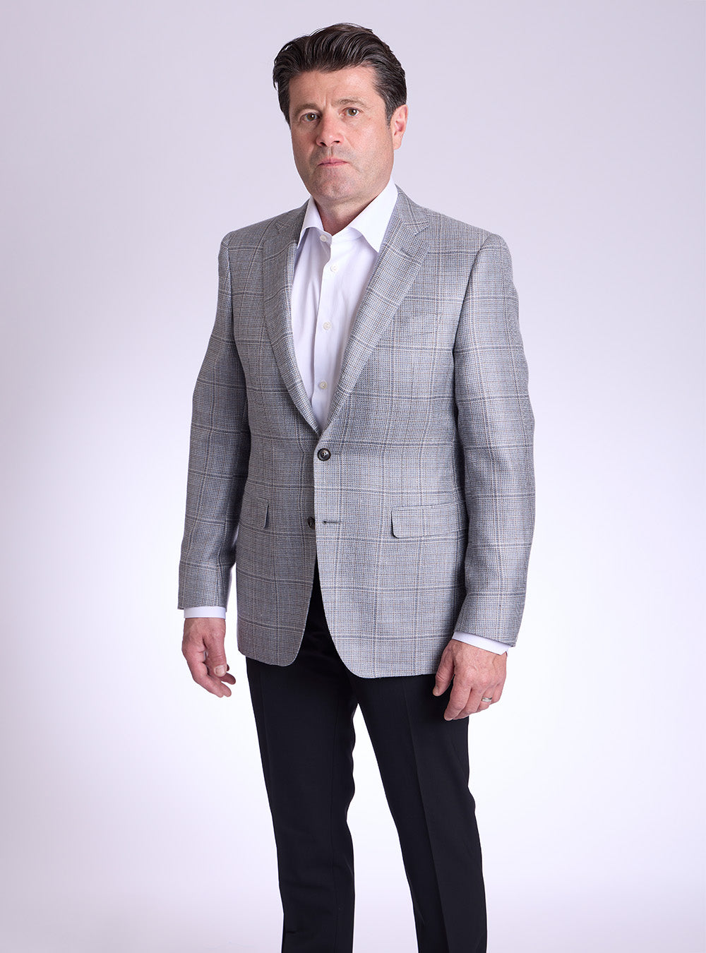 Canali Grey & Teal with Brown Check Sport Jacket