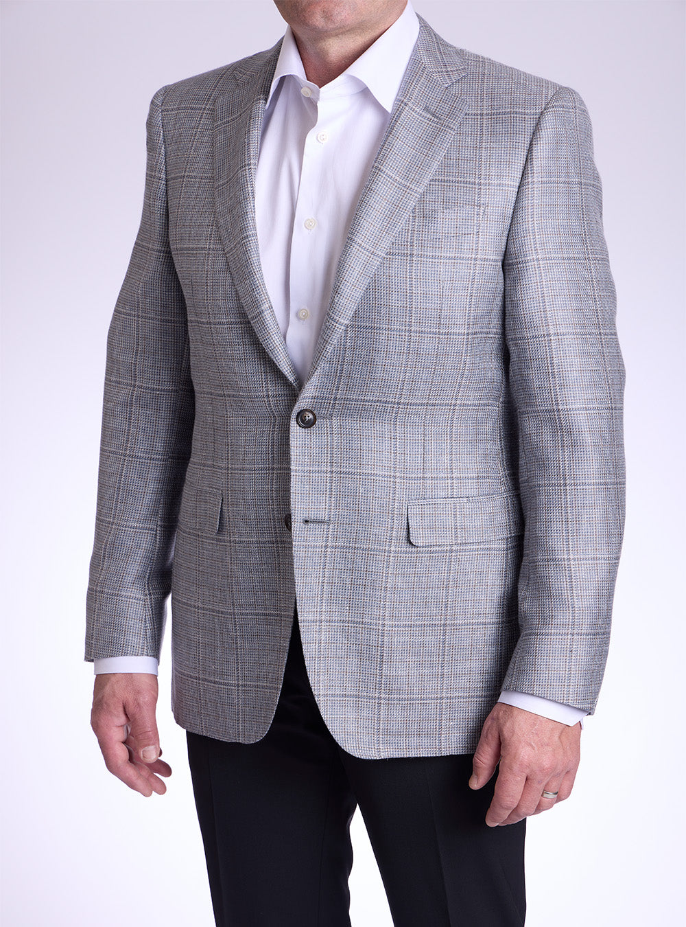 Canali Grey & Teal with Brown Check Sport Jacket