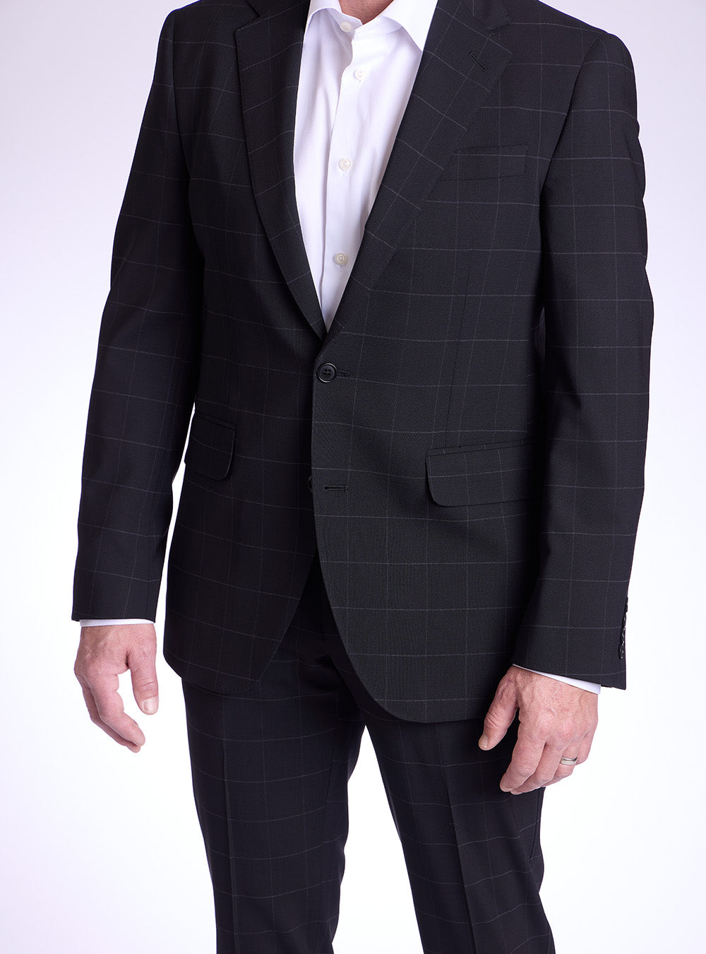 Coppley Black & Grey Windowpane Suit
