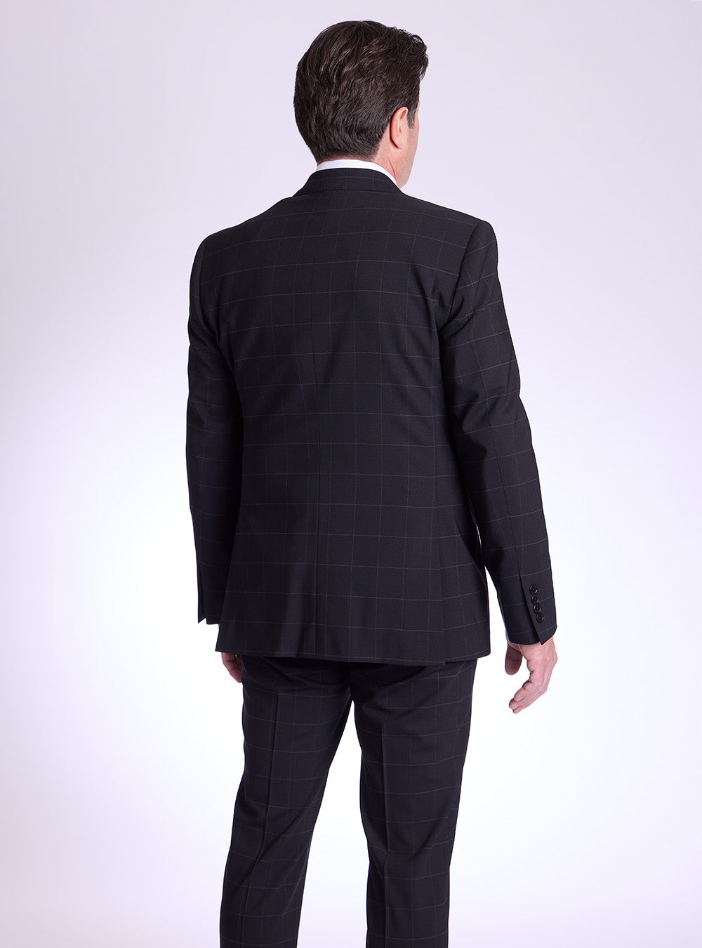 Coppley Black & Grey Windowpane Suit