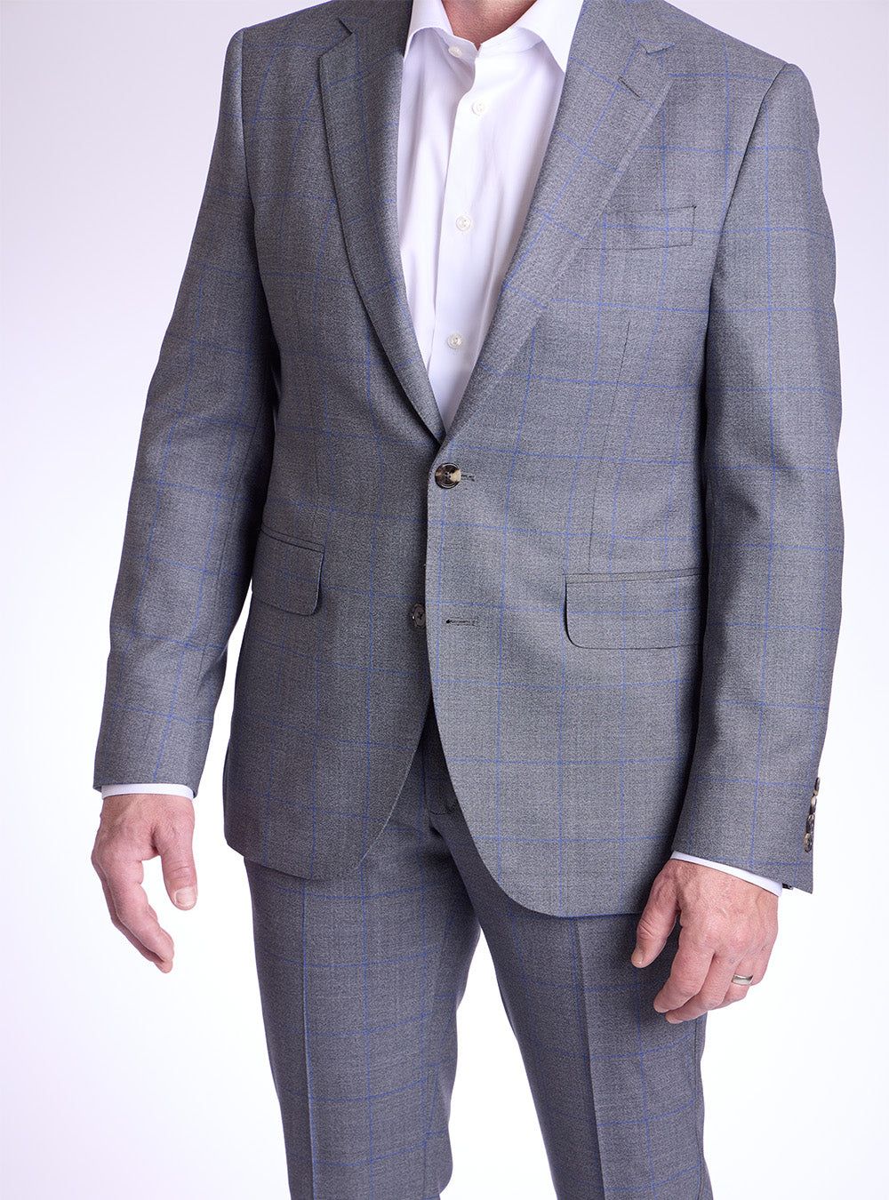 Coppley Blue & Grey Windowpane Check Suit