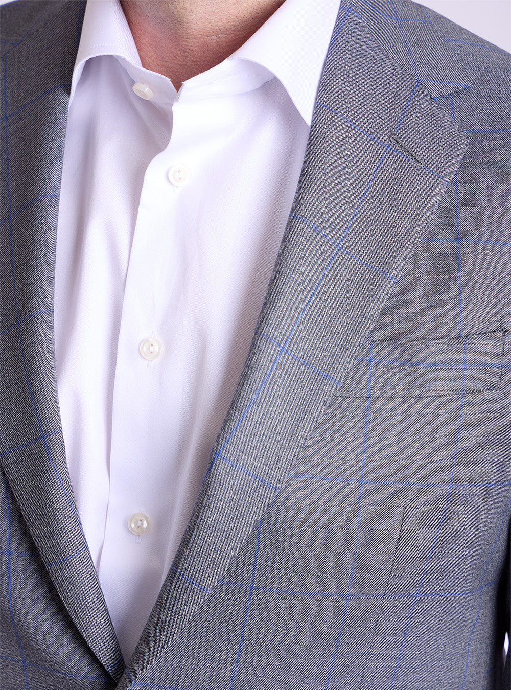Coppley Blue & Grey Windowpane Check Suit