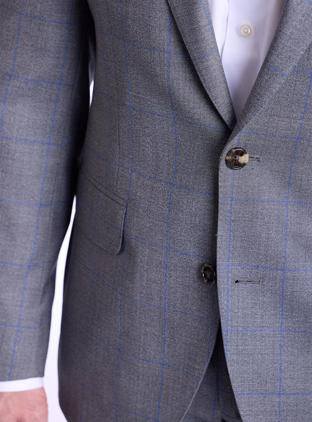 Coppley Blue & Grey Windowpane Check Suit