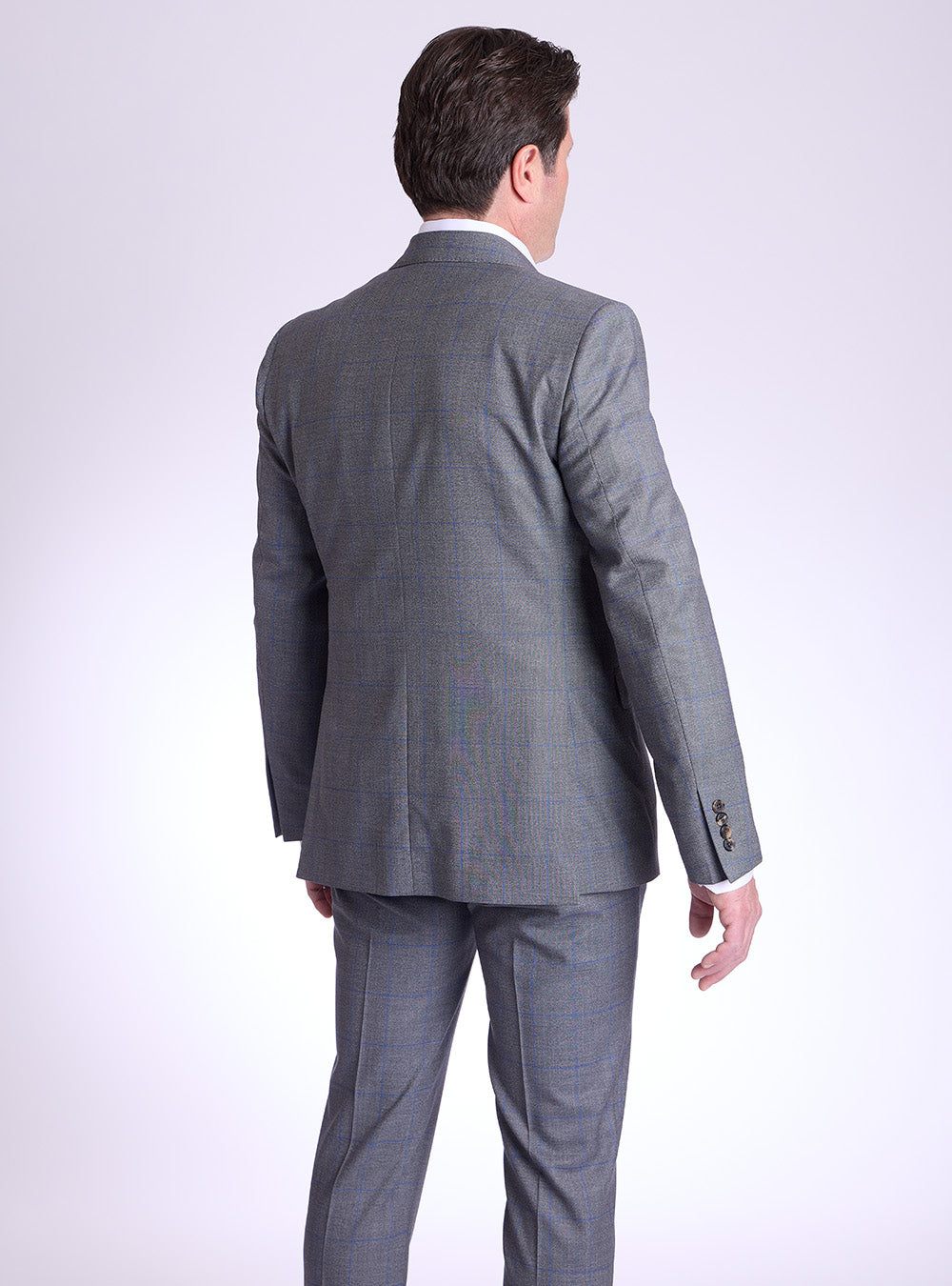 Coppley Blue & Grey Windowpane Check Suit
