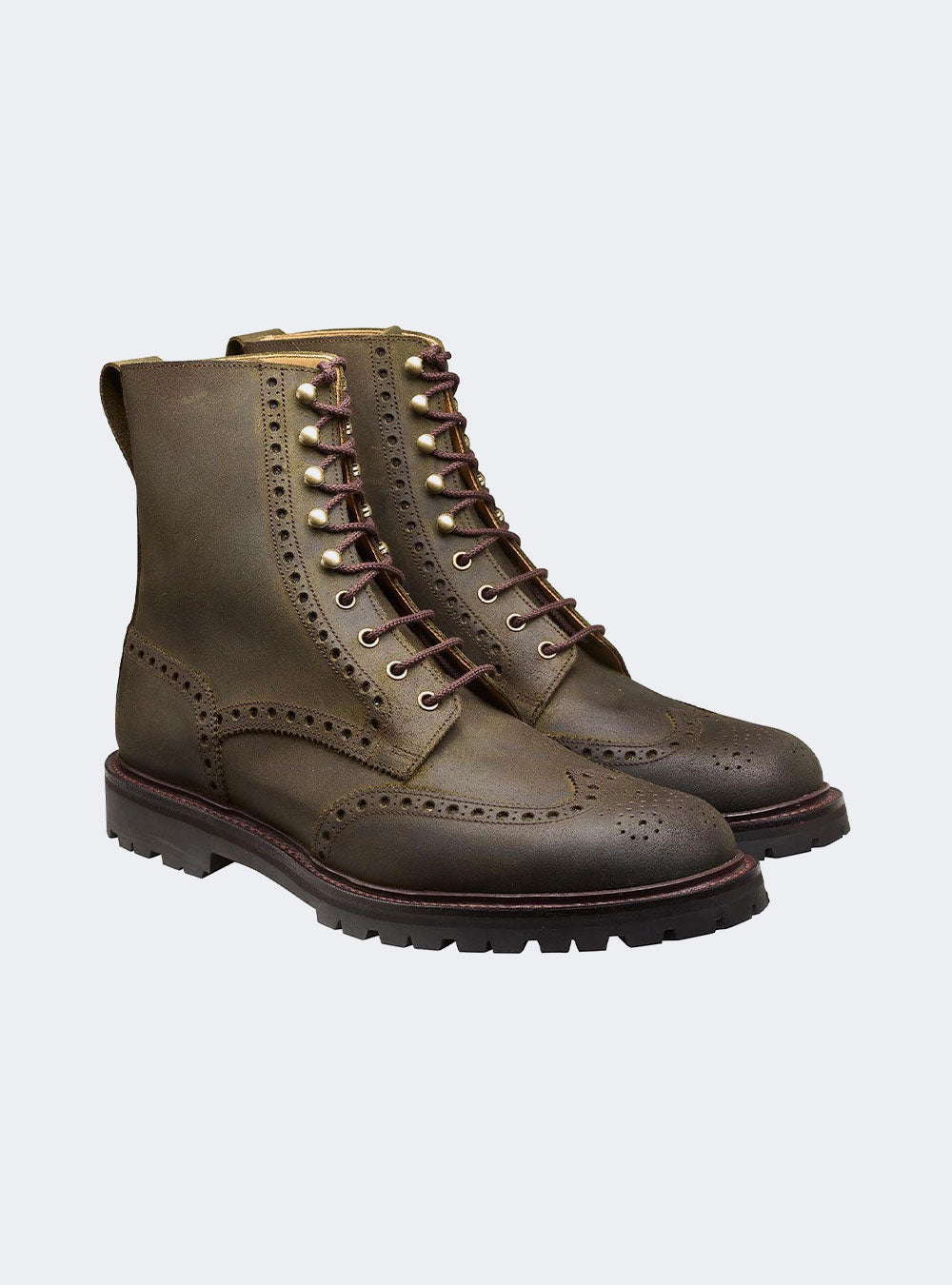 Crockett & Jones Islay - Green Rough-Out Suede