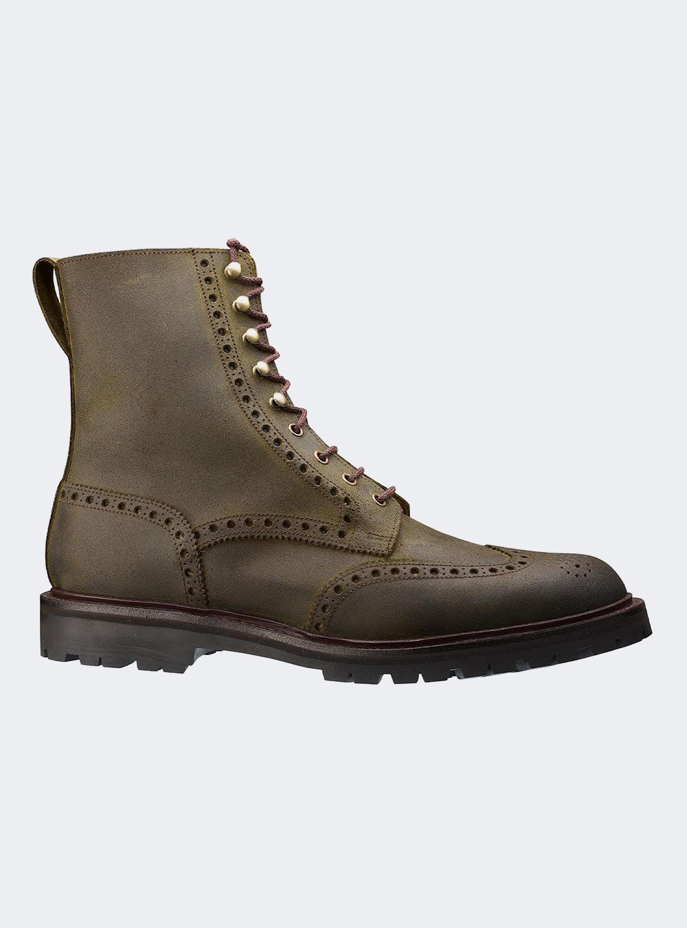 Crockett & Jones Islay - Green Rough-Out Suede