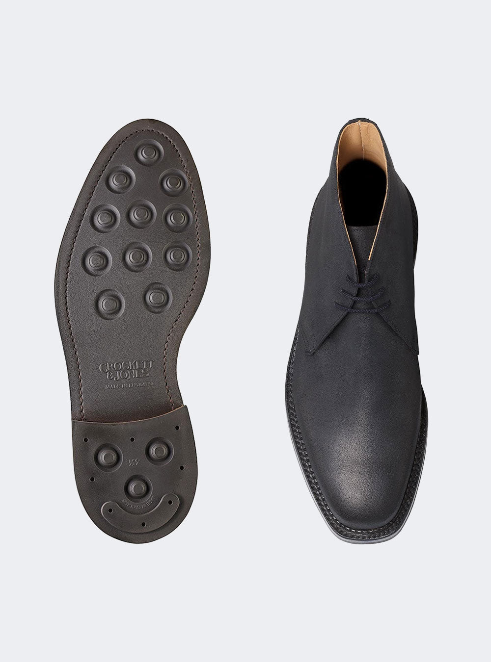 Crockett & Jones Molton - Black Rough-Out Suede