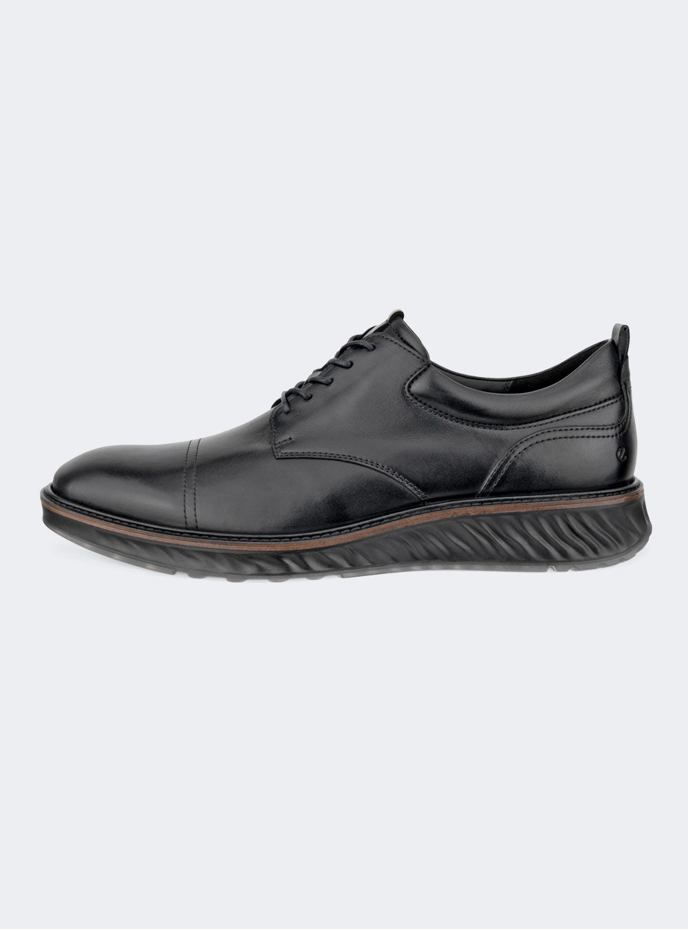 ECCO St.1 Hybrid Men's Leather Toe-Cap Derby Shoe - Black