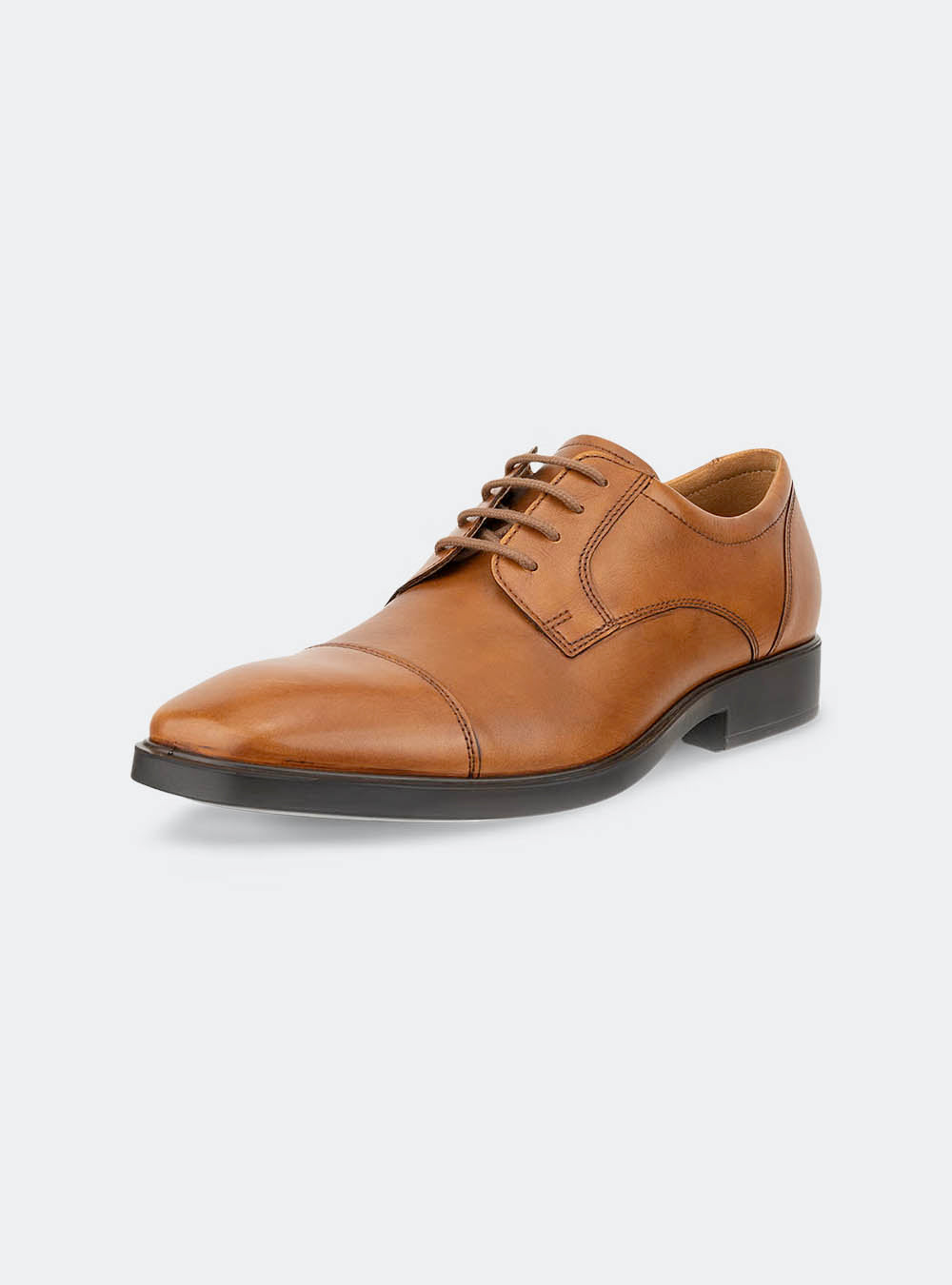 ECCO Metropole Milan Men's Toe-Cap Derby Shoe - Saddle