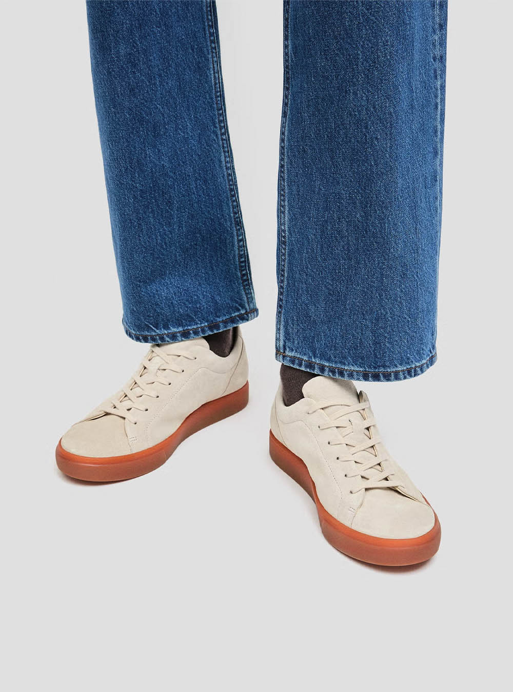 ECCO Soft 10 Men's Suede Sneaker - Gravel