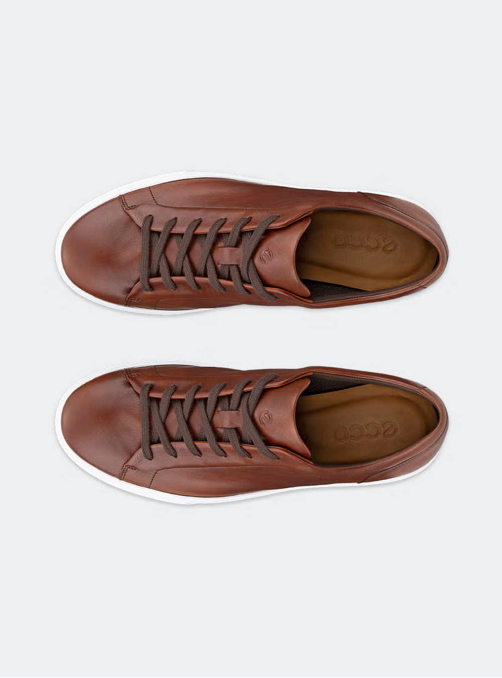 ECCO Soft 10 Men's Leather Sneaker - Cognac