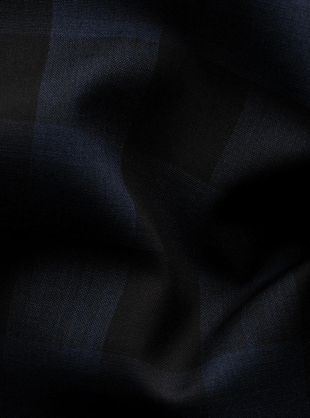 Eton Dark Blue Bold Check Merino Wool Shirt