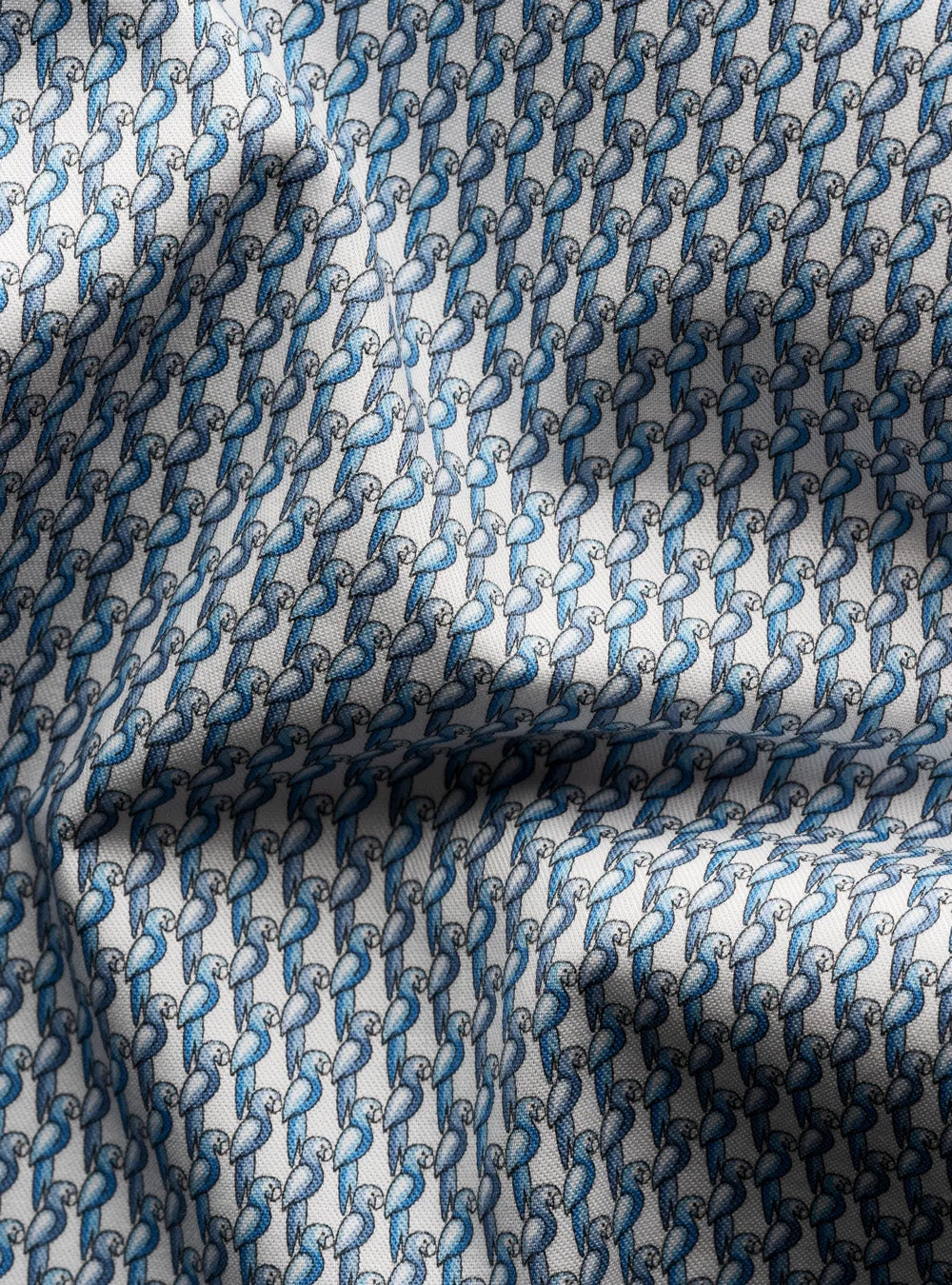 Eton Light Blue Parrot Motif Signature Twill Shirt