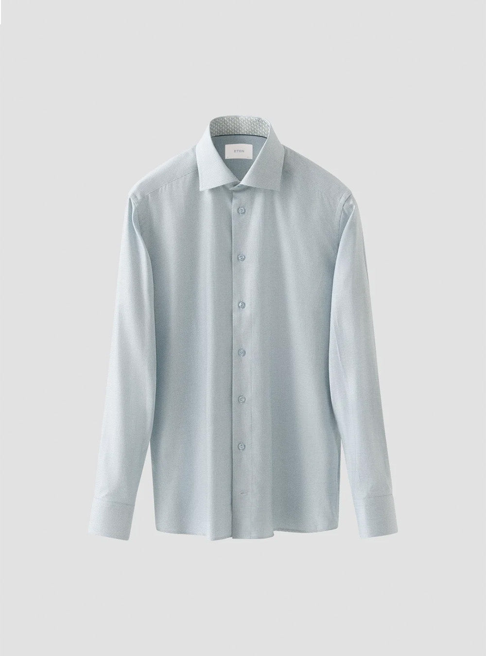 Eton Light Green Semi Solid Dobby Shirt