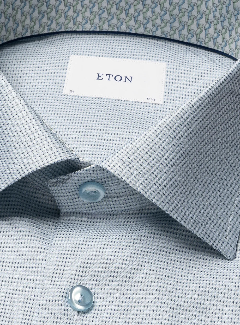 Eton Light Green Semi Solid Dobby Shirt